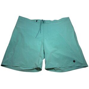 Far West Swim Shorts Mens Turquoise Drawstring 2XL Elastic Waist Pocket Lining